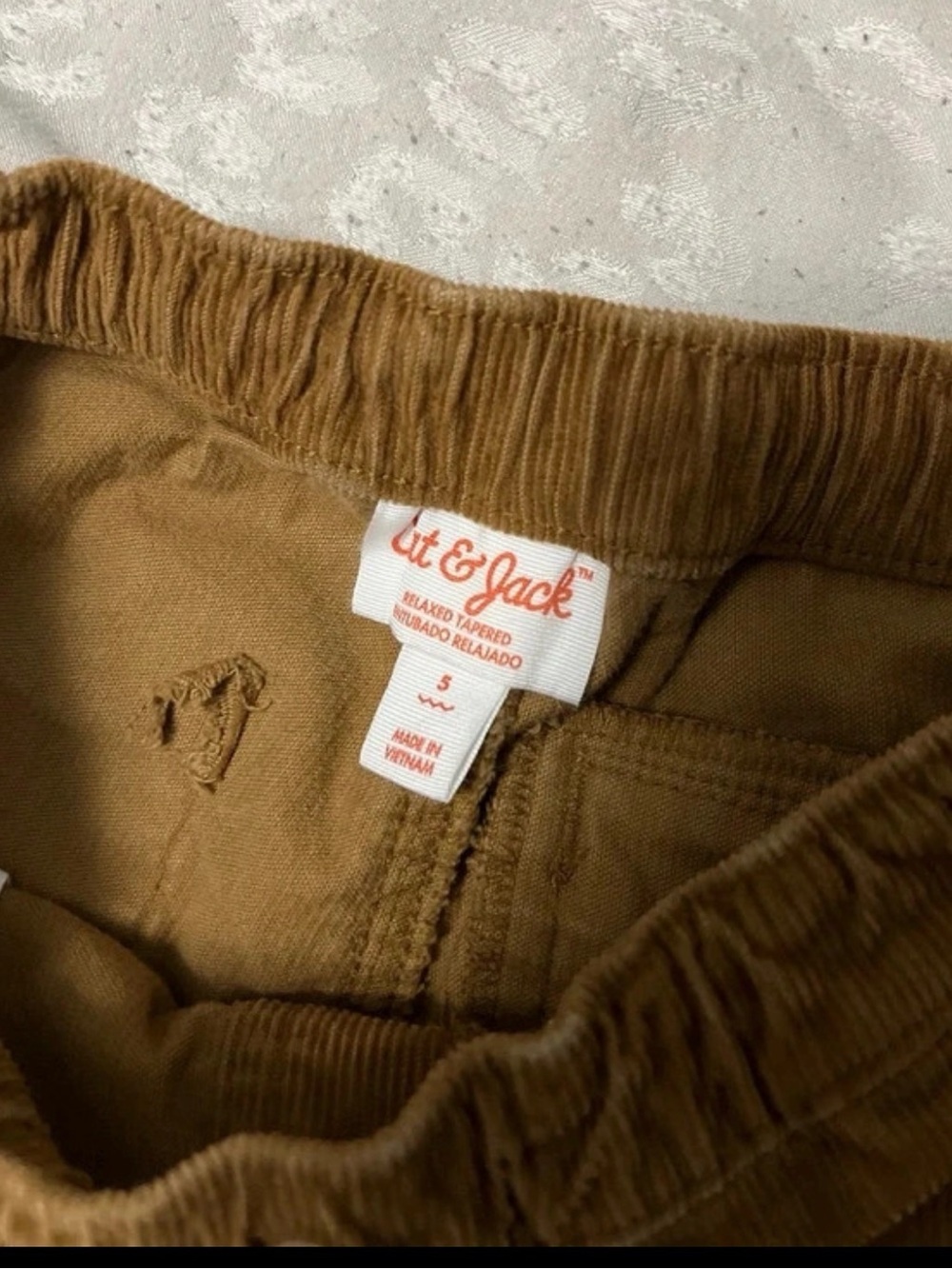 Cat & Jack Tan Corduroy Elastic-Waist Joggers